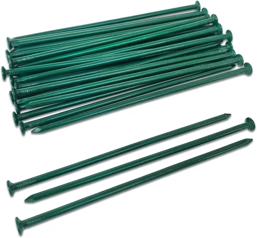 Miniatura 7 de Estacas de paisaje de metal de 10 pulgadas para bordes de paisaje, 100 piezas de estacas de anclaje para pavimentadoras de paisaje, barreras