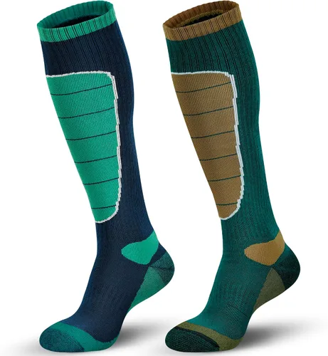 Hylaea Calcetines de esquí de lana merina, calcetines de clima frío para snowboard, nieve, invierno, calcetines térmicos hasta la rodilla,