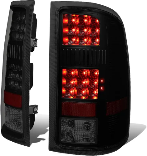 Auto Dynasty Luces Traseras de Cola Compatibles con 2007-2014 GMC Sierra 1500 2500HD 3500HD, Luces de Freno DRL Completas LED para Conductor y
