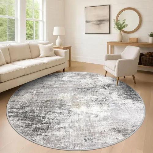 Miniatura 22 de IOHOUZE Alfombra pequeña abstracta de 2 x 3 pies, alfombra de entrada lavable para entrada interior, alfombras con respaldo de goma, alfombra gris