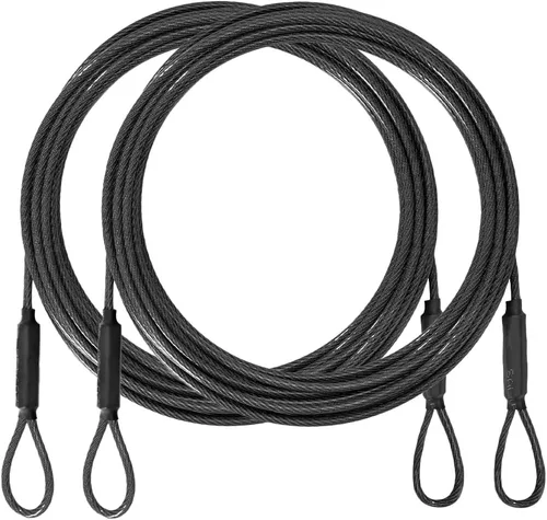 Miniatura 7 de Cable de seguridad de acero inoxidable para viajes al aire libre de 3.3mm (1/8 pulgada), cable de seguridad de bloqueo de equipaje de 3 pies, cuerda