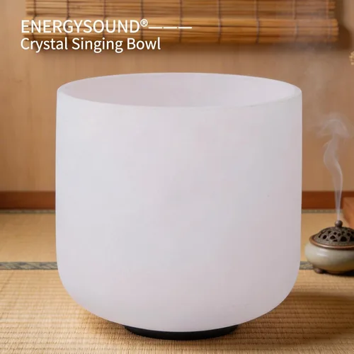 Miniatura 2 de EnergySound 432Hz Tazón cantador de cristal de cuarzo esmerilado, nota A, chakra del tercer ojo, 7 pulgadas, incluye mazo y junta tórica