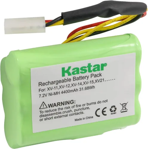 Miniatura 2 de Kastar Batería XV11 (paquete de 2), Ni-MH 7.2V 4400mAh, repuesto para aspiradoras robóticas Neato XV-11 XV-12 XV-14 XV-15 XV-21 XV-25, XV Essential