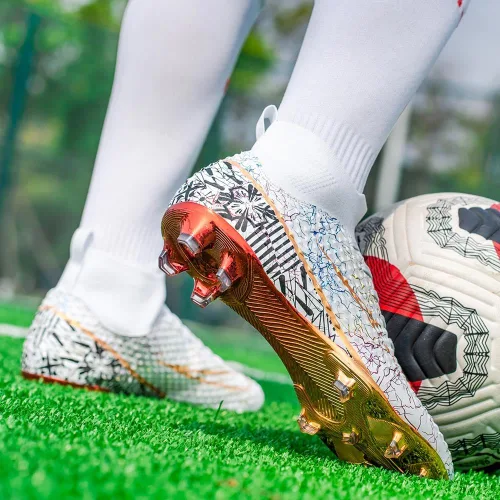 Miniatura 5 de Maylrvjv Zapatos de fútbol de caña alta para hombre, antideslizantes, resistentes al desgaste, botas de fútbol con picos