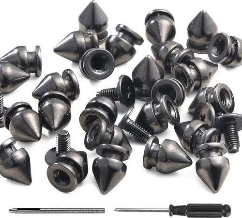 YORANYO 100 juegos de clavos y tachuelas de 0.374 in para ropa, remaches de metal para cuero, punk, remaches, tachuelas y picos para ropa, zapatos,