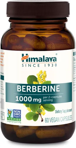 Himalaya Berberina - Suplemento herbal para apoyar el metabolismo normal, inmunidad y salud digestiva - Vegano, sin gluten, 500 mg, 60 cápsulas