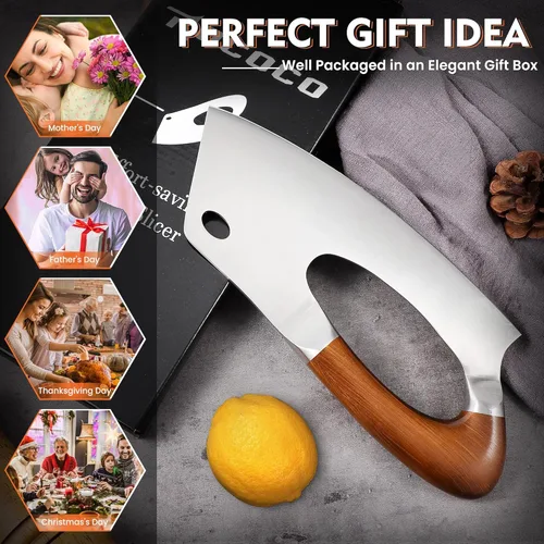 Miniatura 9 de ROCOCO Cuchillo de carnicería para carne Cuchillo único que ahorra esfuerzo Cuchillo de cocina profesional Cuchillos de chef de acero inoxidable