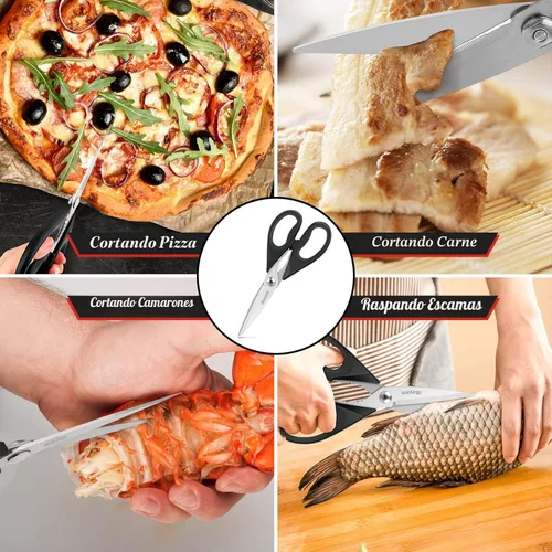 Miniatura 7 de Juego de Regalos de Navidad para Cocina, iBayam Tijeras de Cocina Multiusos con Funda Protectora, Regalos para Inauguración de Casa, Regalos de Boda