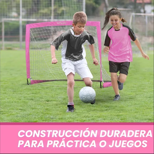 Miniatura 3 de GoSports - Arcos de fútbol portátiles para niños, 13 opciones de color, elige 4 x 3 pies o 6 x 4 pies, redes desplegables de tono de equipo para Rosa
