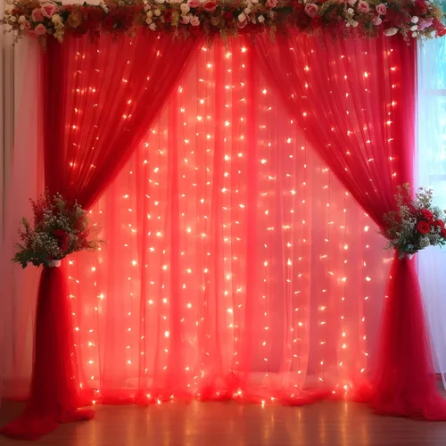 Miniatura 19 de Cortina de telón de fondo de tul azul bebé de 10 x 8 pies con cadena de luces para fiestas, cortinas de fondo transparentes para bodas, baby shower