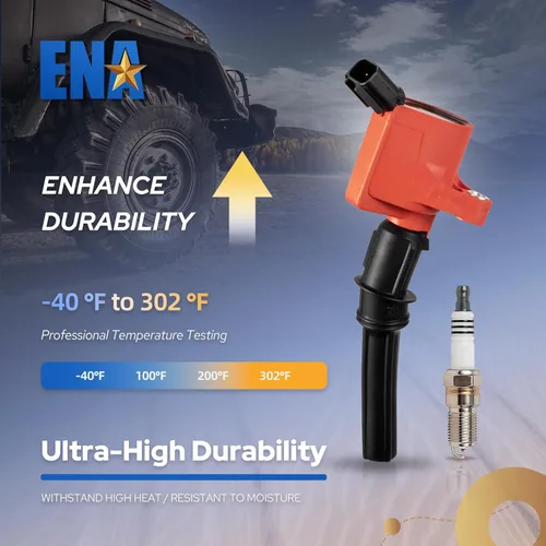 Miniatura 4 de ENA Juego de 8 bobinas de encendido rojas y bujías de platino compatibles con Mercury Ford F150 E150 E250 Expedition Explorer Grand Marquis Crown