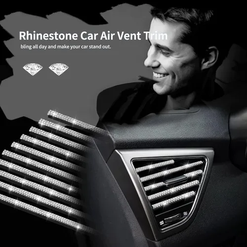 Miniatura 7 de INSAUTO Bling - Tira de decoración de ventilación de coche para mujeres y niñas, 10 piezas de diamantes de imitación para aire acondicionado