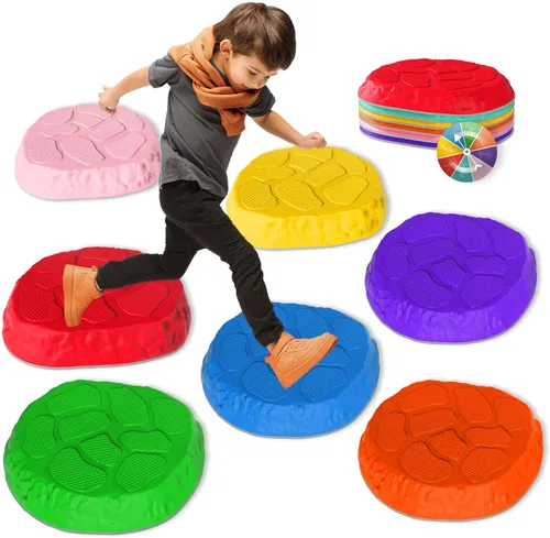 Escalones para niños, 8/12 piezas duraderas, piedras de equilibrio antideslizantes para interiores y exteriores, juguetes para niños pequeños,