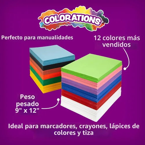 Miniatura 3 de Colorations Papel de construcción, suministros de arte para el aula, papel de manualidades de 9 x 12 pulgadas, paquete de 2200 hojas, papel