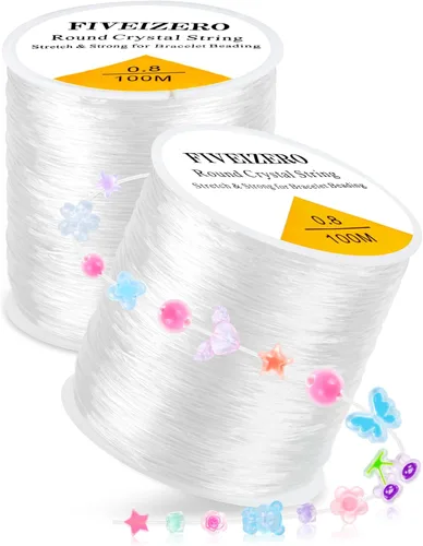 Miniatura 11 de 6 Rollos FIVEIZERO Cordón Elástico para Pulseras, 0.4mm, 0.5mm, 0.6mm, 0.7mm, 0.8mm, 1mm Hilo Elástico Transparente de Cristal para Pulseras