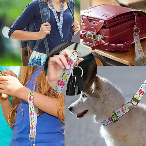 Miniatura 9 de Accesorios para llavero, 40 piezas de accesorios de llavero de 1 pulgada con anillo dividido para muñeca, cordón para llaves, kit de fabricación