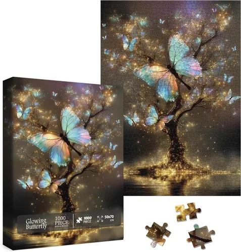 Miniatura 11 de Rompecabezas Coloridos de Árbol de Búho para Adultos de 1000 Piezas, Rompecabezas de Arte Divertido de Pájaros, Rompecabezas Difíciles de Animales