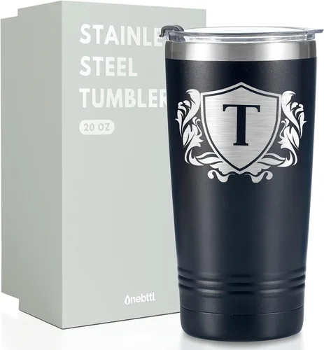 Miniatura 9 de Onebttl Regalos personalizados para hombres con iniciales, vaso de viaje con monograma para él, tazas de café personalizadas, regalos únicos
