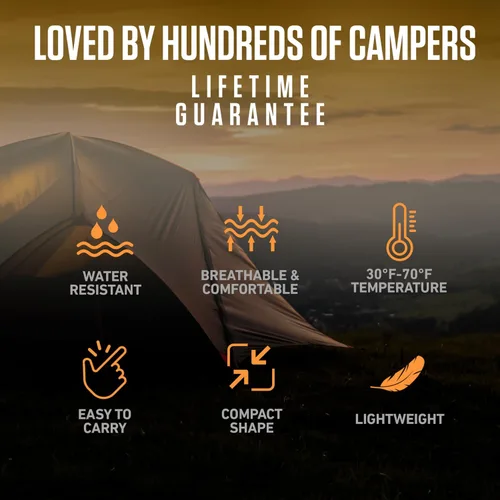 Miniatura 7 de VENTURE 4TH Saco de dormir para mochileros – XXL, tamaños dobles e individuales – Saco de dormir ligero para clima cálido y frío para adultos, niños