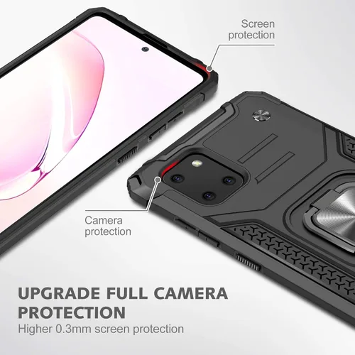 Miniatura 8 de Asuwish Funda para teléfono Samsung Galaxy Note 10 Lite con protector de pantalla de vidrio templado y soporte de anillo delgado híbrido protector