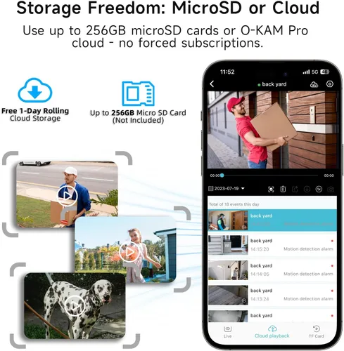 Miniatura 8 de 4 cámaras de seguridad inalámbricas para exteriores, cámaras solares 5G/2.4G, cámaras de vigilancia alimentadas por batería 2K