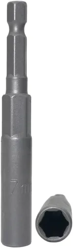 Miniatura 2 de Llave de vaso de 1/4 de pulgada con vástago hexagonal profunda, adaptador de llave eléctrica, herramienta de taladro de tuerca, 2 piezas (0.276 in)