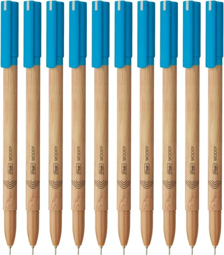 Miniatura 2 de FLAIR Woody - Paquete de blíster de bolígrafo de 0.028 in, atractivo diseño de madera, sistema de flujo de tinta suave con tinta de baja viscosidad