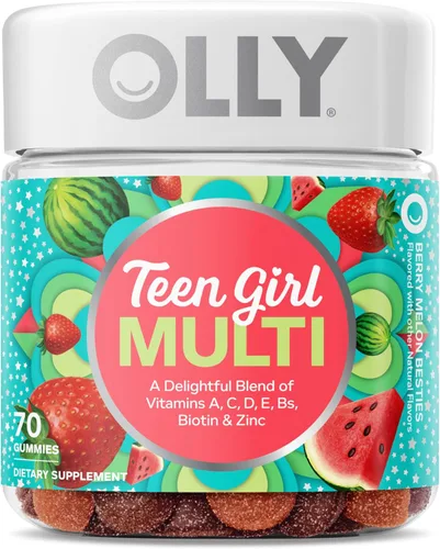 Miniatura 11 de OLLY Teen Girl Multi Gummy, piel saludable y apoyo inmunológico*, vitaminas esenciales, biotina, zinc, multivitamínico masticable, sabor a melón