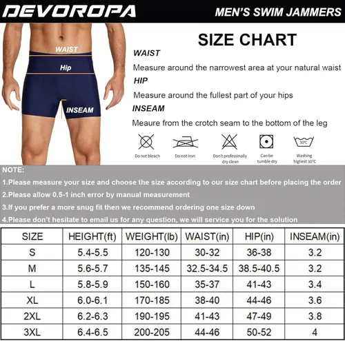 Miniatura 7 de DEVOROPA Traje de baño deportivo de compresión para hombre, pantalones cortos de natación de secado rápido
