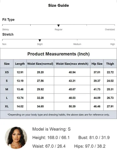Miniatura 6 de SweatyRocks Pantalones cortos metálicos de piel sintética de cintura alta para mujer, pantalones cortos elásticos de pierna ancha