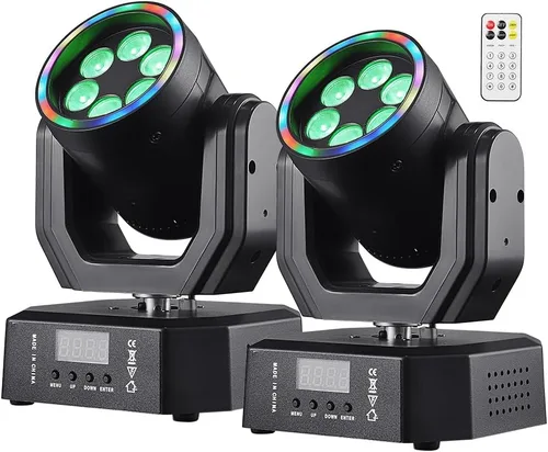 Miniatura 9 de Mini luz de cabeza móvil, 30 W, luces LED compactas para escenario, haz de cabeza móvil con efectos de halo, control remoto/DMX512/control de sonido