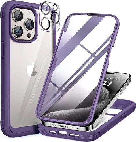 Miniatura 129 de Miracase Funda para iPhone 13 de 6.1 pulgadas, [sin burbujas] funda de teléfono de cuerpo completo con pantalla de vidrio completa integrada, sin