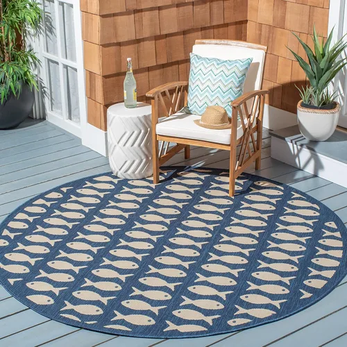 Miniatura 29 de SAFAVIEH Alfombra lavable para exteriores, colección Patio de 2.3 x 6.7 pies, color negro y beige, no desprende pelusa y fácil limpieza, ideal