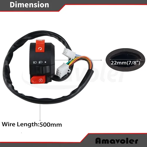 Miniatura 2 de Ensamblaje de Interruptor de Manillar de 3 Funciones de 7/8" Piezas de Reemplazo del Mercado de Repuestos Reemplazo para 50cc 70cc 90cc 110cc 125cc