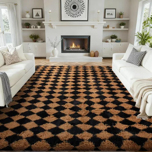 Miniatura 96 de Ophanie Alfombra Verde de Césped, Alfombras de Área para Dormitorio, Alfombra Shag Esponjosa de 4x6 pies, Suave Peluda Afelpada Linda para Niños 7