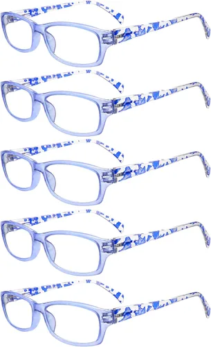 Miniatura 7 de Paquete de 5 lentes de lectura para mujer, bloqueo de luz azul, para lectores de computadora, para facilitar la visión borrosa y los ojos secos