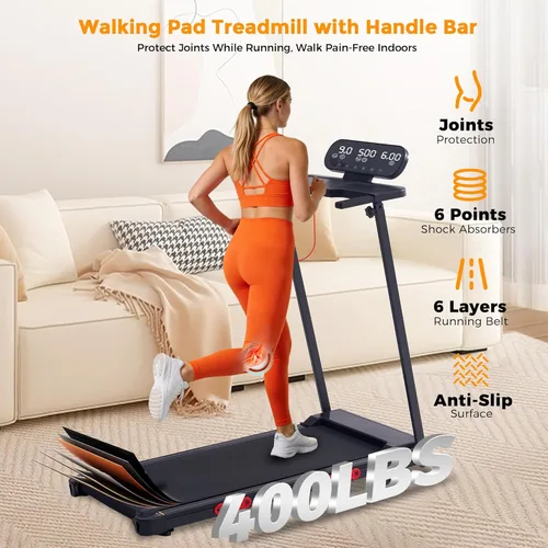 Miniatura 6 de Walking Pad Treadmill with Incline, 2026 Upgrade Portable Treadmill with Handles for Home Small, 3.5HP Small Walking Pad with Handle Bar