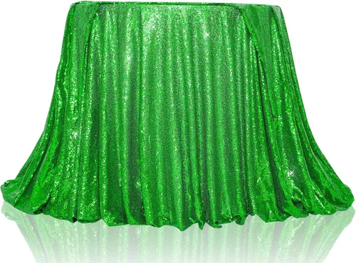 Miniatura 44 de PartyDelight Mantel de lentejuelas redondo de 50 pulgadas, color dorado claro, adorno de mesa para decoración de bodas, fiestas, cumpleaños