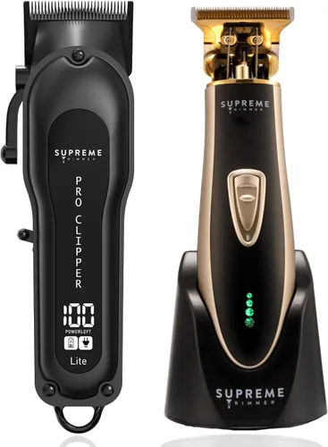 Miniatura 10 de Supreme Trimmer Combo 2 en 1 Pro Clipper y DLC T-Shaper Recortadora de barba profesional ST5206 y cortapelos STC5030 kit de barbero Negro