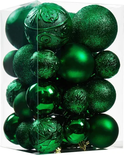 Miniatura 16 de Wironlst - Adornos de bola de Navidad de 30 piezas, adornos de Navidad de plástico irrompibles para árbol de Navidad, vacaciones, boda, fiesta Blanco