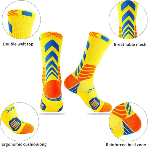 Miniatura 3 de Calcetines de baloncesto para niños fútbol ski deportes al aire libre gruesos altos paquete de 6