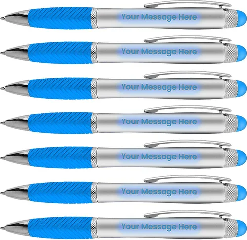 Miniatura 13 de Bolígrafos personalizados, paquete de 80 grabados láser sin granel, bolígrafo de 3 pulgadas, lápiz óptico y área personalizada con luz, nombre