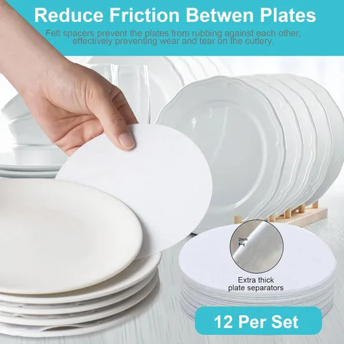 Miniatura 5 de Contenedores de Almacenamiento de Vajilla de Porcelana - Contenedores de Almacenamiento de Platos Acolchados con Tapa de Carcasa Rígida para Mudanza