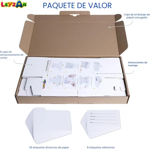Miniatura 7 de Caja de almacenamiento de tarjetas coleccionables, paquete de 8 • Caja de almacenamiento de cartón corrugado de 1000 unidades con divisores