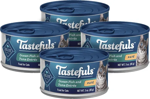 Miniatura 21 de Blue Buffalo Tastefuls - Paquete variado de comida húmeda natural para gatos, pollo, pavo y pollo, pescado y atún de océano, latas de 5.5 onzas