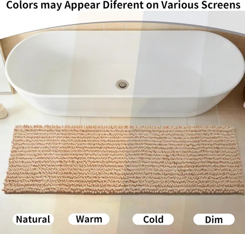 Miniatura 6 de Disolla Alfombra de baño pequeña, antideslizante, lavable, color beige, 17 x 24 pulgadas, súper absorbente, suave, alfombra de baño de felpilla