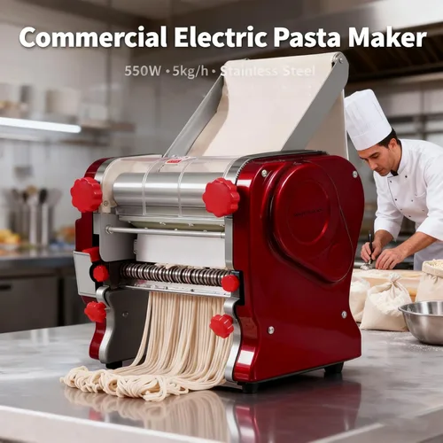 Miniatura 5 de XINGYUEXUAN Pasta eléctrica que hace la máquina el rodillo comercial de la masa del fabricante de espagueti de los fideos con el cortador de 0.079
