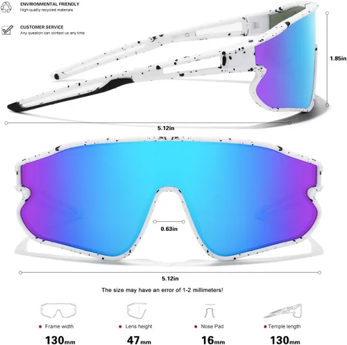 Miniatura 19 de Lentes de sol para niños, lentes de sol de béisbol juveniles, polarizados, deportivos, ciclismo, para niños y niñas, marco ligero