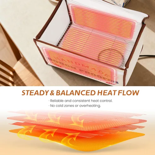 Miniatura 4 de Caja a prueba de pan con calentador, prueba de masa de temperatura constante de 50-130 ℉, calefacción de 3 lados y temporizador de 24 horas, caja