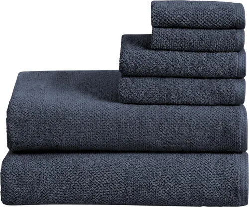 Miniatura 48 de Great Bay Home - Juego de 4 toallas de baño de 54x27, 100% algodón - Toallas absorbentes, de secado rápido y duraderas para decoración del baño